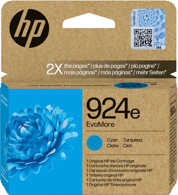 Genuine HP 924e High Capacity Cyan Ink Cartridge 4K0U7NE