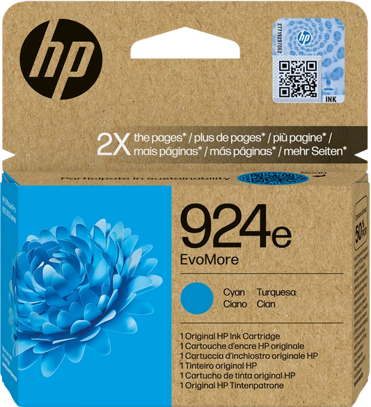 Genuine HP 924e High Capacity Cyan Ink Cartridge 4K0U7NE
