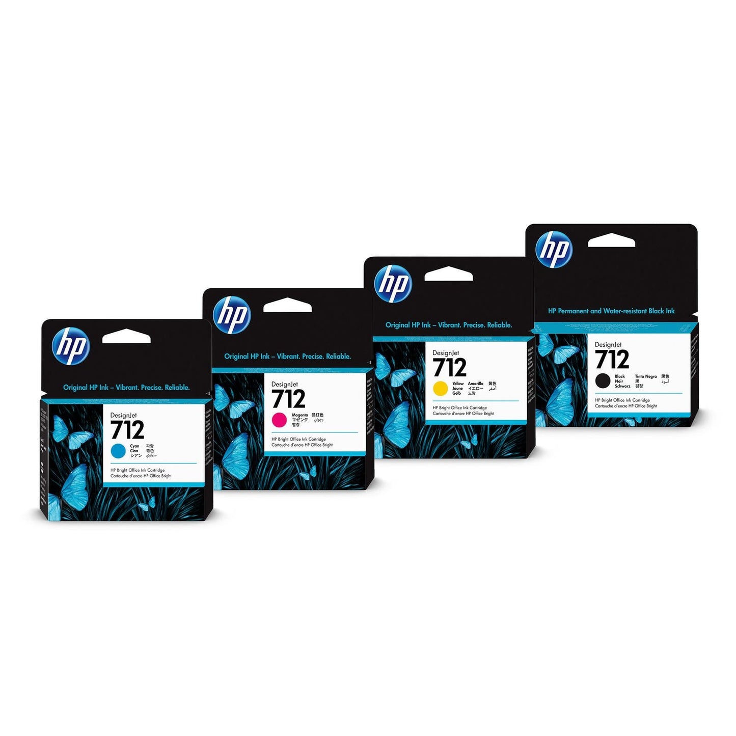 Genuine HP 712 Black/Cyan/Magenta/Yellow Ink Cartridge Multipack