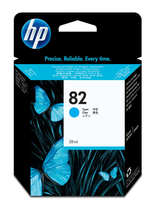 Genuine HP 82 Cyan Ink Cartridge C4911A