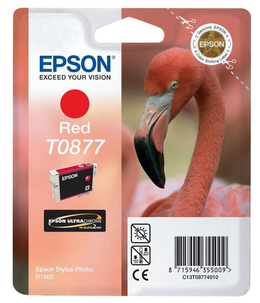 Genuine Epson T0877 Red Ink Cartridge