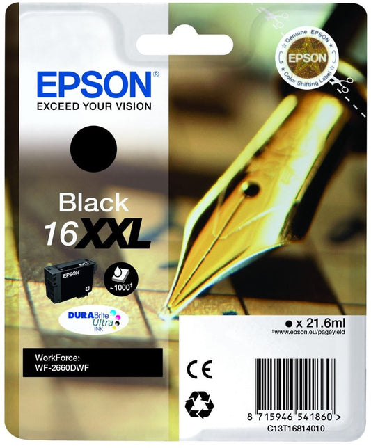 Genuine Epson 16XXL Black Ink Cartridge
