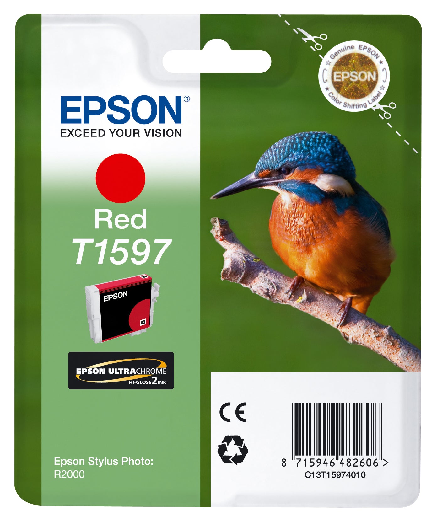 Genuine Epson T1597 Red Ink Cartridge