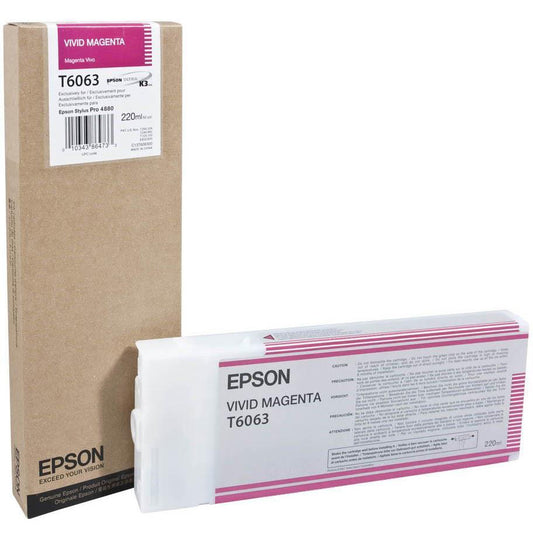 Genuine Epson T6063 Vivid Magenta Ink Cartridge C13T606300