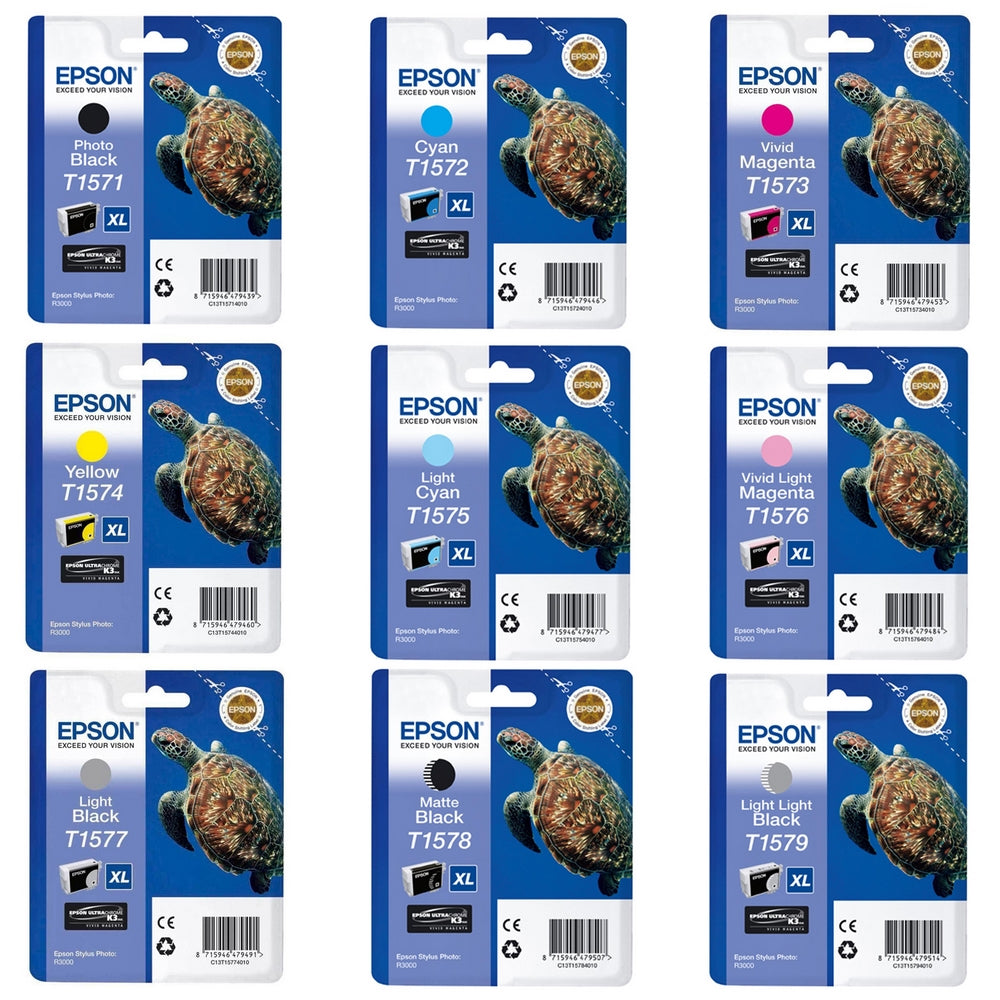 Genuine Epson T157 Ink Cartridge Multipack - Full Set of 9