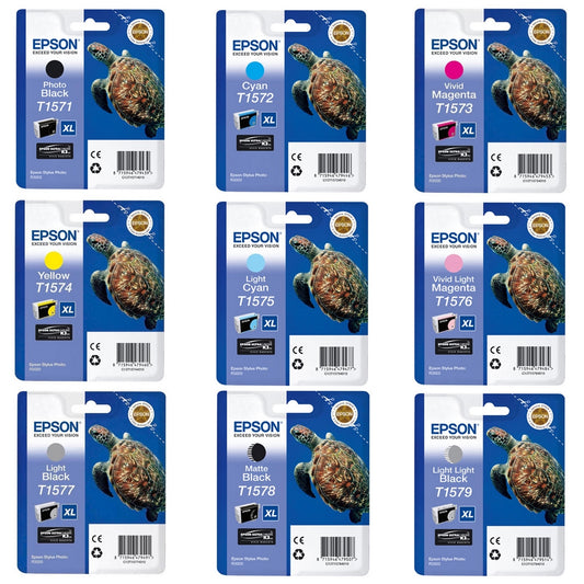 Genuine Epson T157 Ink Cartridge Multipack - Full Set of 9