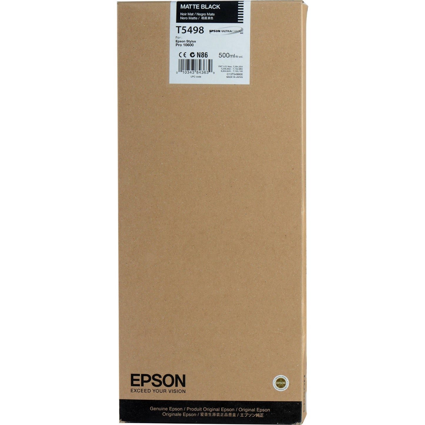 Genuine Epson T5498 Matte Black Ink Cartridge C13T549800