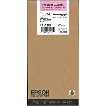 Genuine Epson T5966 Vivid Light Magenta Ink Cartridge 350ml (C13T596600)