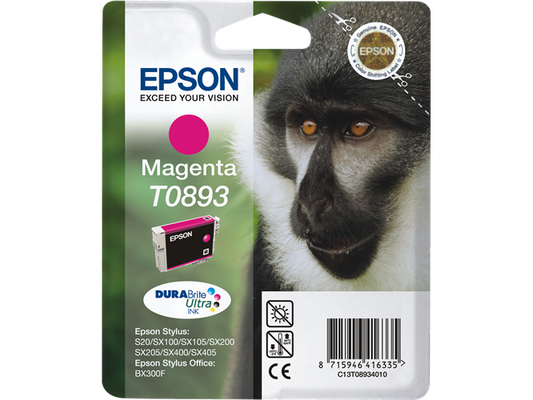 Genuine Epson T0893 Magenta Ink Cartridge C13T08934011