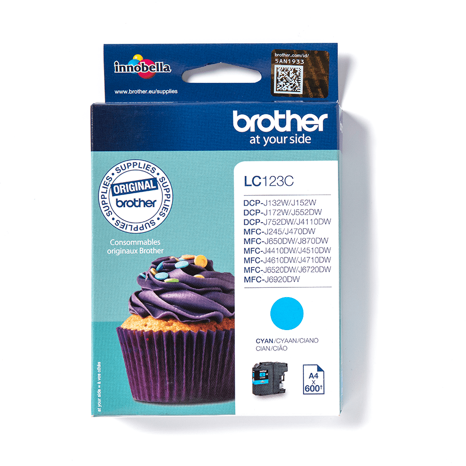 Genuine Brother LC123C Cyan Ink Cartridge