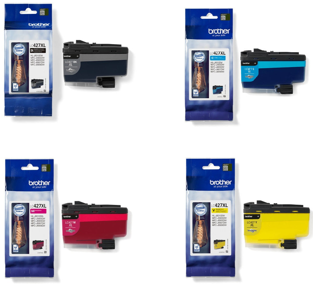 Genuine Brother LC427XL Black/Cyan/Magenta/Yellow Ink Cartridge Multipack