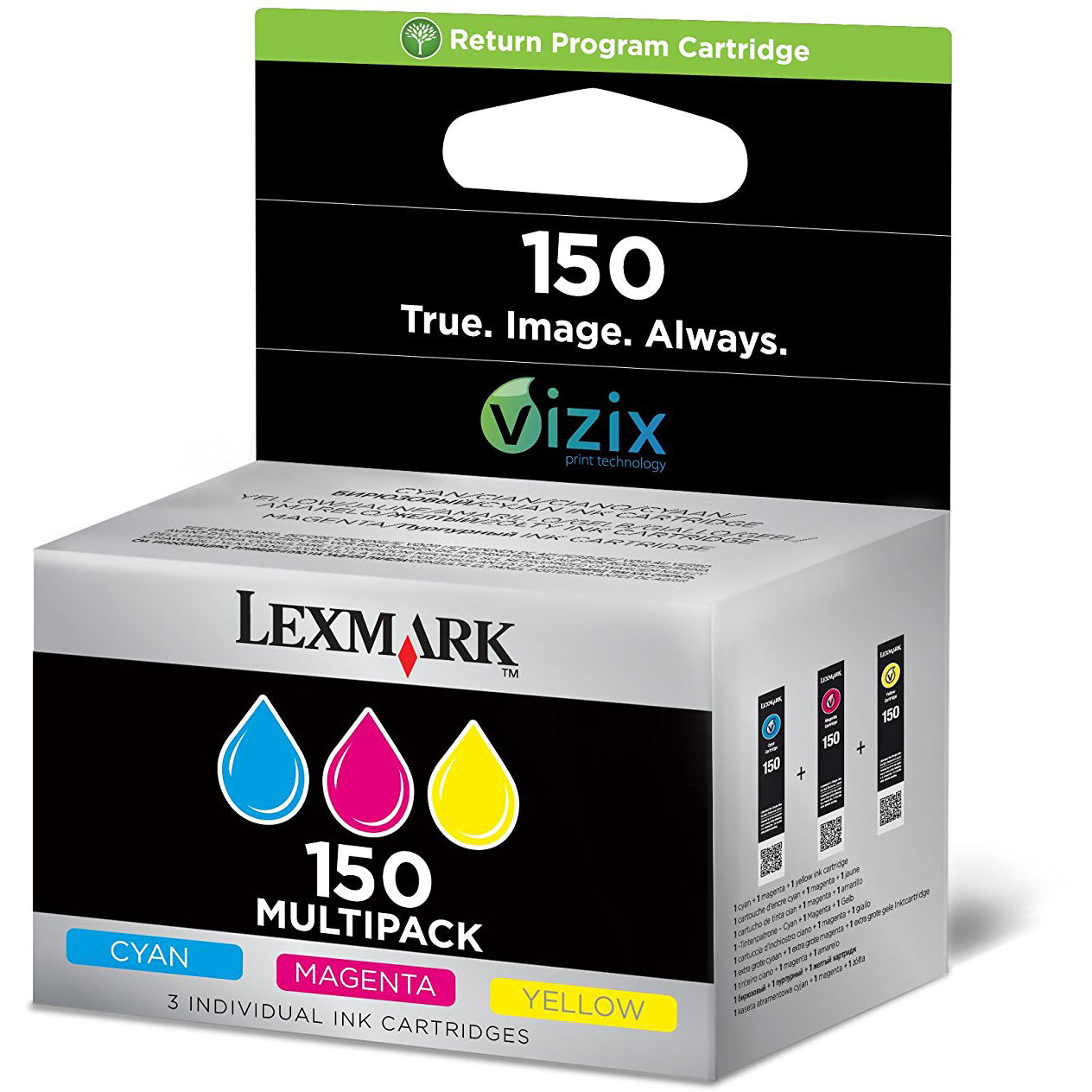 Genuine Lexmark 150 Cyan Magenta and Yellow Ink Cartridges 14N1805E