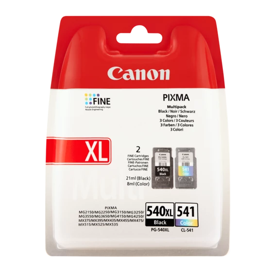 Genuine Canon PG-540XL CL-541 Black + Colour Ink Cartridge Twin Pack