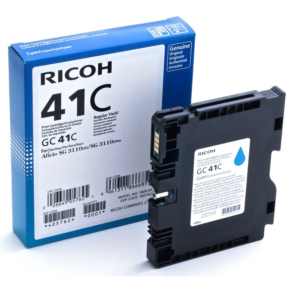Genuine Ricoh Genuine Ricoh GC41C Cyan Ink Cartridge 405762 – Ink Robot