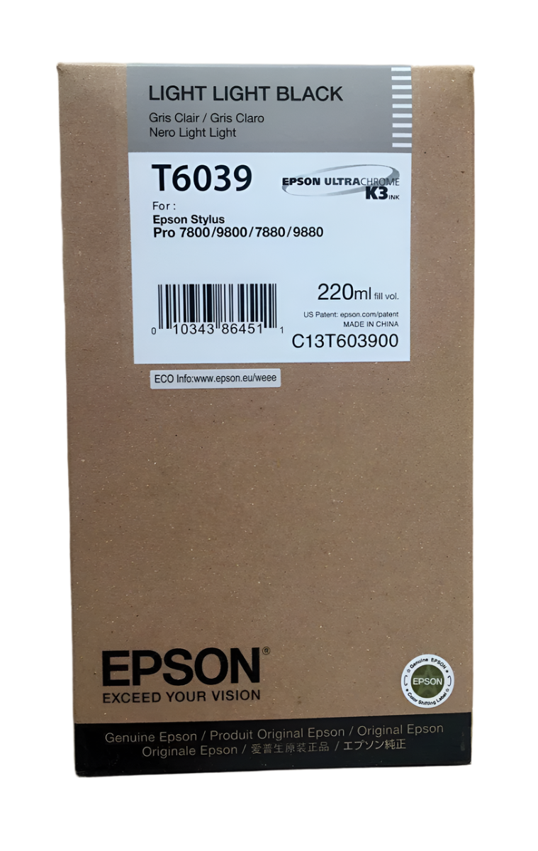 Genuine Epson T6039 Light Light Black Ink Cartridge C13T603900