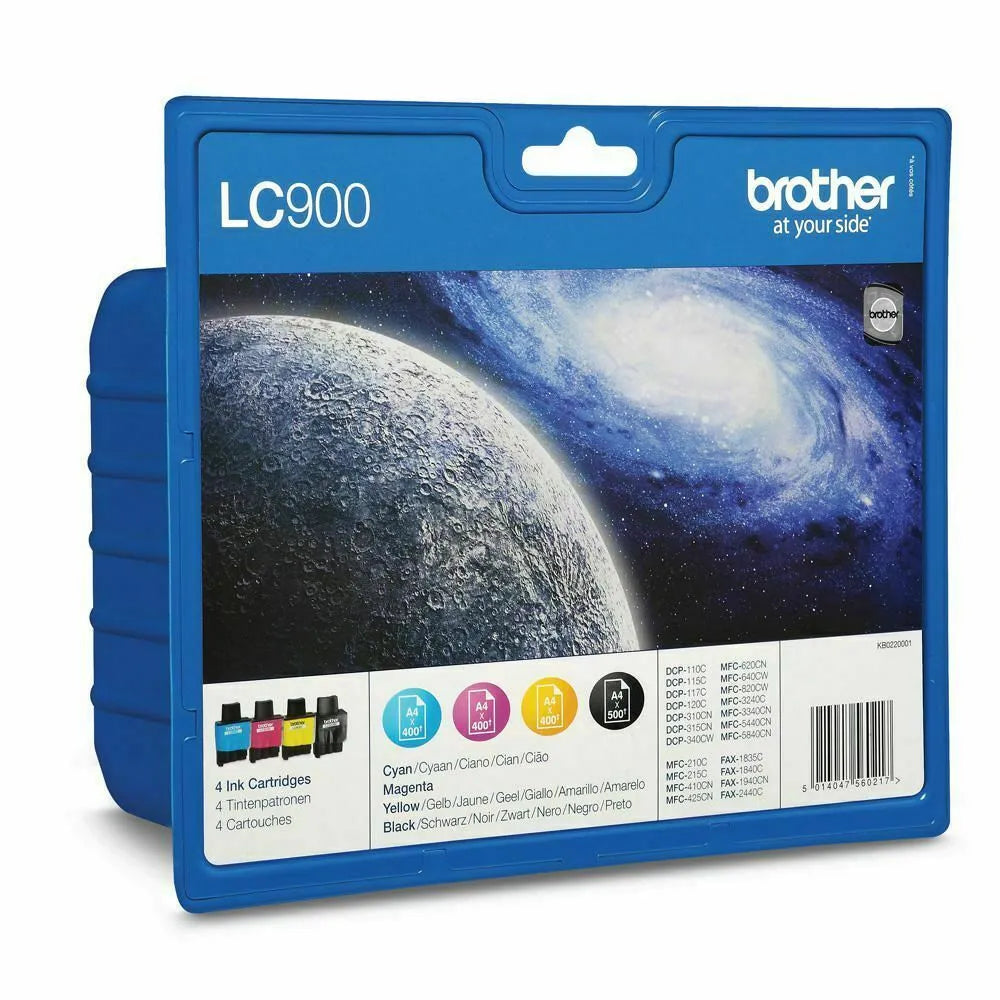 Genuine Brother LC900 Black Cyan Magenta + Yellow Ink Cartridge Multipack