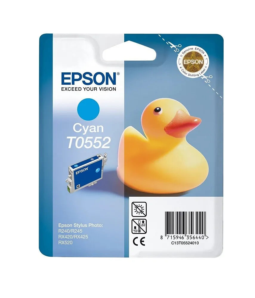 Genuine Epson T0552 Cyan Ink Cartridge