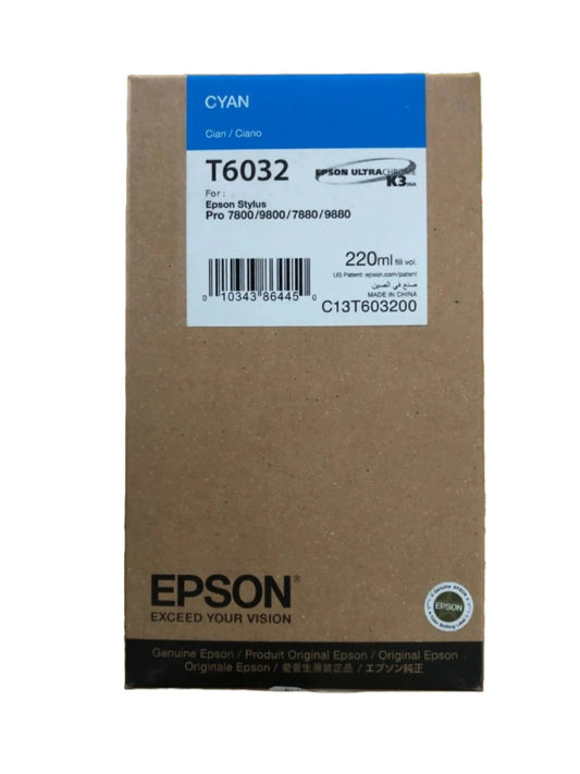 Genuine Epson T6032 Cyan Ink Cartridge