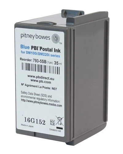 Genuine Pitney Bowes 793-5SB Blue Franking Ink Cartridge