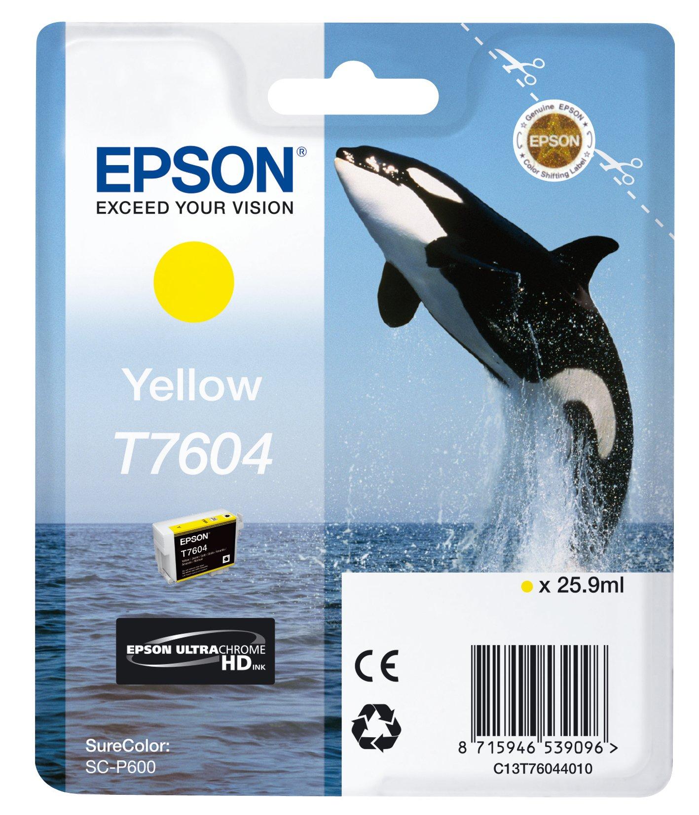 Genuine Epson T7604 Yellow Ink Cartridge