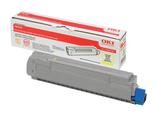 Genuine Oki 43487709 (C8600/C8800) Yellow Toner Cartridge (VAT included)