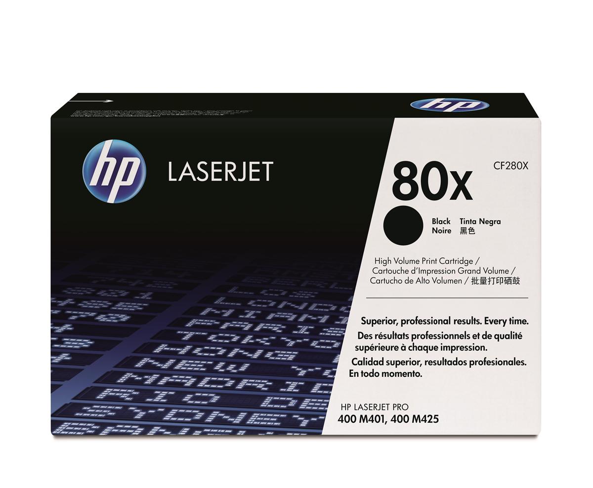 Genuine HP CF280X (80X) Black High Capacity Printer Toner Cartridge ...