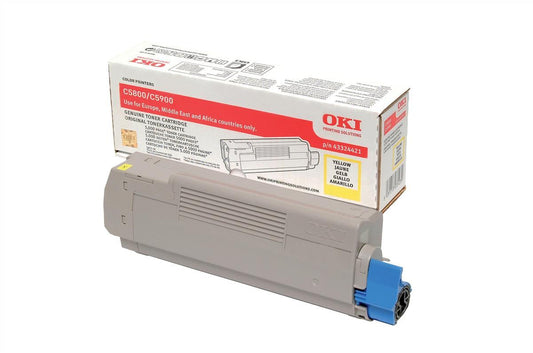 Genuine Oki 43324421 (C5800 C5900 C5550) Yellow Toner Cartridge (VAT included)
