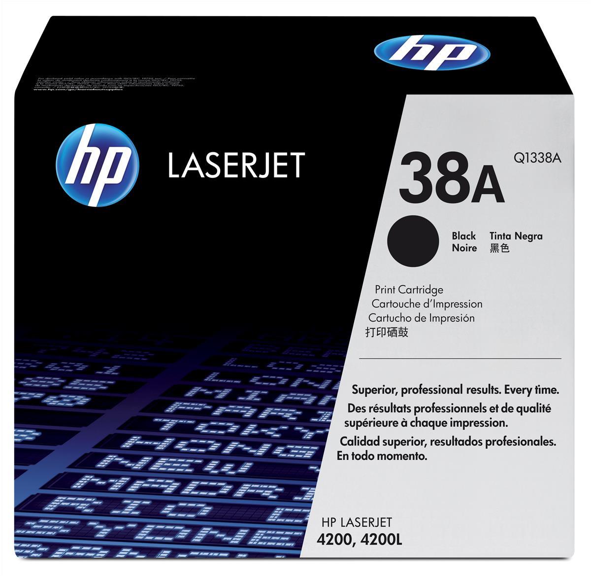 Genuine HP Q1338A (38A) Black Toner Cartridge (VAT included)