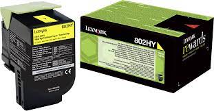 Genuine Lexmark 80C2HY0 (802HY) (802HY) Yellow Toner Cartridge (VAT included)