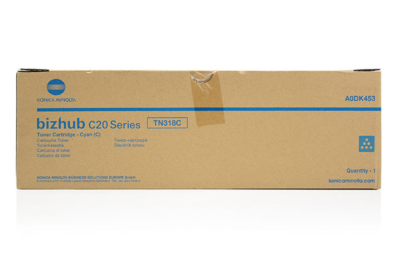 Genuine Konica Minolta TN318C (A0DK453) Cyan Toner Cartridge (VAT included)
