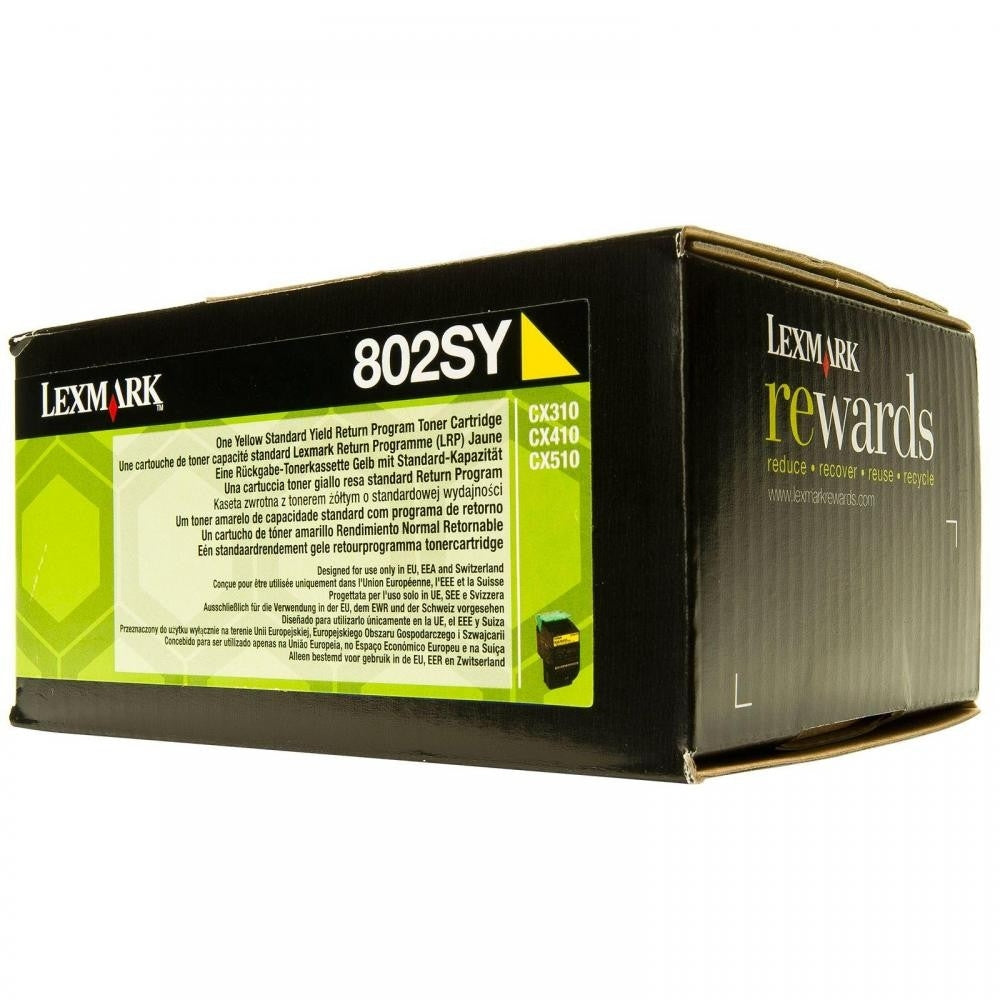 Genuine Lexmark 80C2SY0 (802SY) Yellow Toner Cartridge (VAT included)