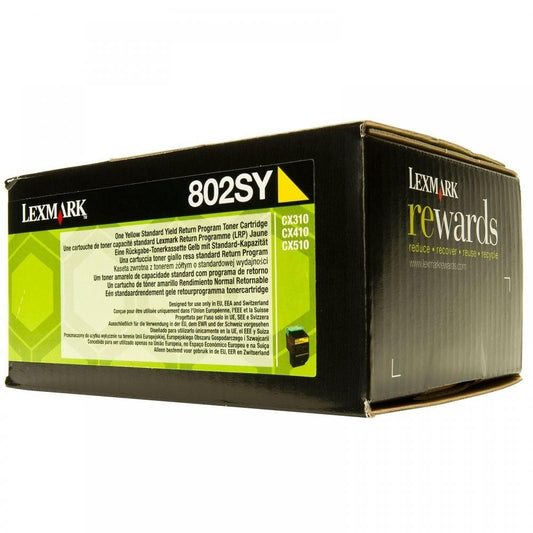 Genuine Lexmark 80C2SY0 (802SY) Yellow Toner Cartridge (VAT included)