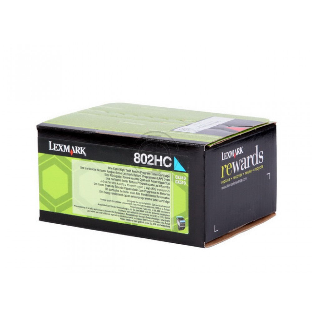 Genuine Lexmark 80C2HC0 (802HC0)  Cyan Toner Cartridge (VAT included)