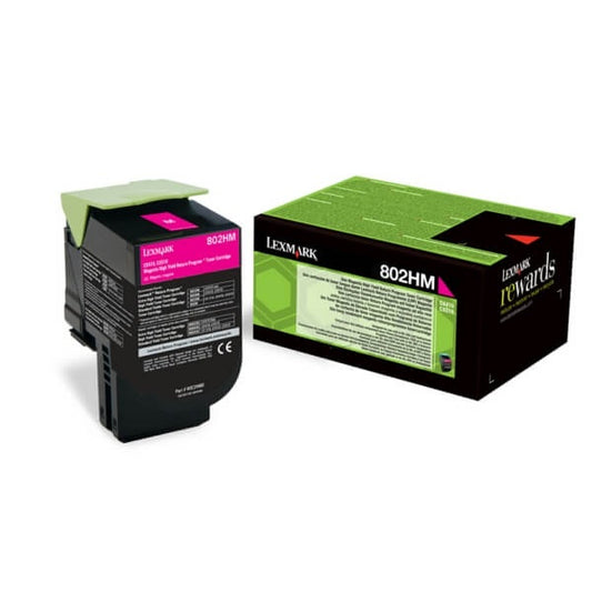 Genuine Lexmark 80C2HME (802HME)  Magenta Toner Cartridge (VAT included)