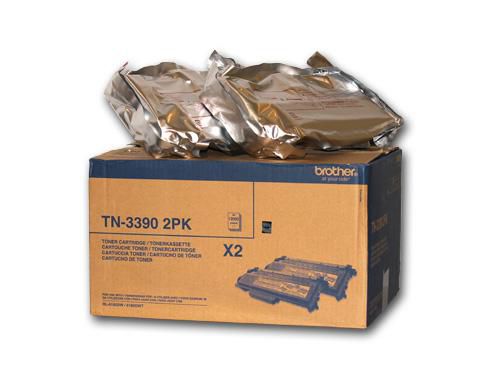 Genuine Brother TN3390 Twinpack (TN-3390TWIN) Black Toner Cartridge (VAT included)
