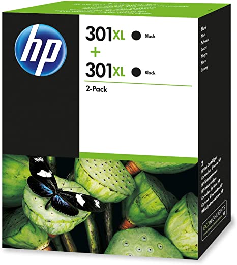 Genuine HP 301XL Black Ink Cartridge Twin Pack D8J45AE