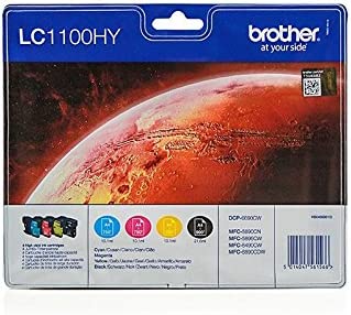 Genuine Brother LC1100HY High Yield Value Pack Black/Cyan/Magenta/Yellow Ink Cartridges LC1100HYVALBP