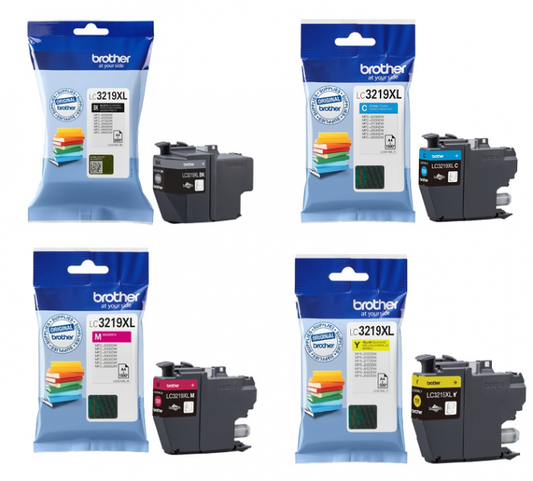 Genuine Brother LC3219XLVALBP Black Cyan Magenta and Yellow Ink Cartridge Value Pack