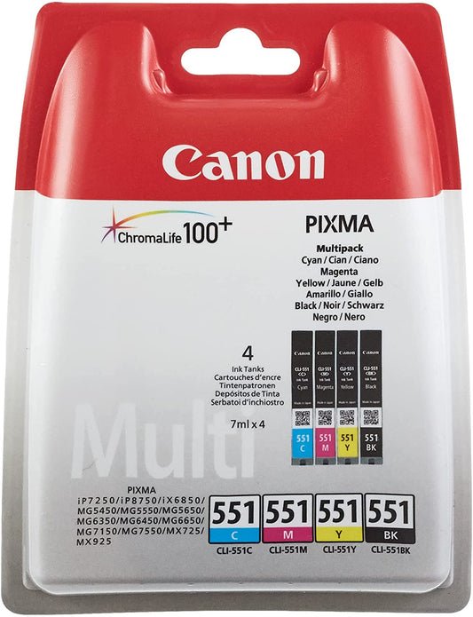 Genuine Canon CLI-551 Cyan/Magenta/Yellow/Black Ink Cartridge