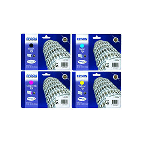 Genuine Epson 79 Multipack Black Cyan Magenta Yellow Ink Cartridge Tower of Pisa