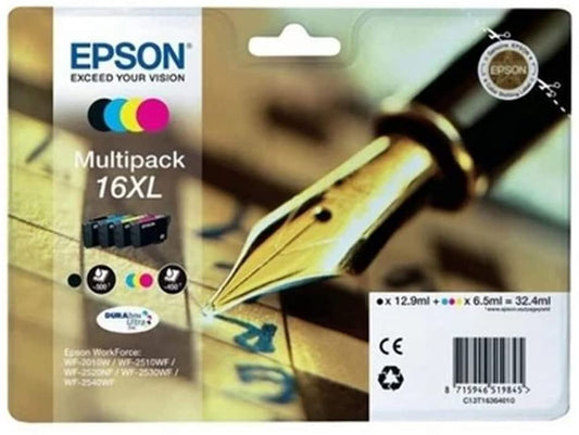 Genuine Epson 16XL Multipack Black/Cyan/Magenta/Yellow Ink Cartridge Pen & Crossword