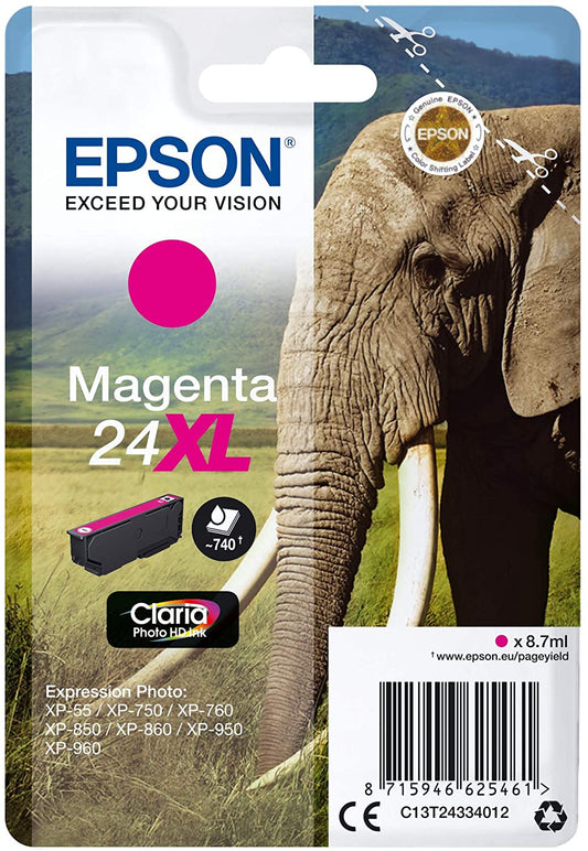 Genuine Epson 24XL Magenta Ink Cartridge