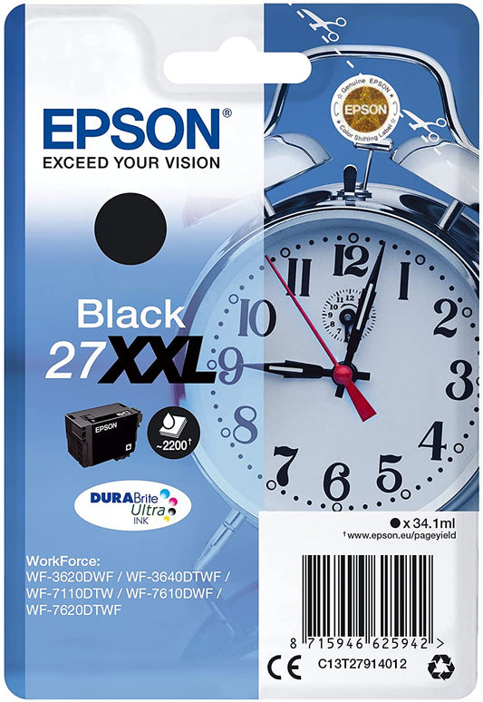 Genuine Epson 27XXL Extra High Capacity Black - Alarm Clock