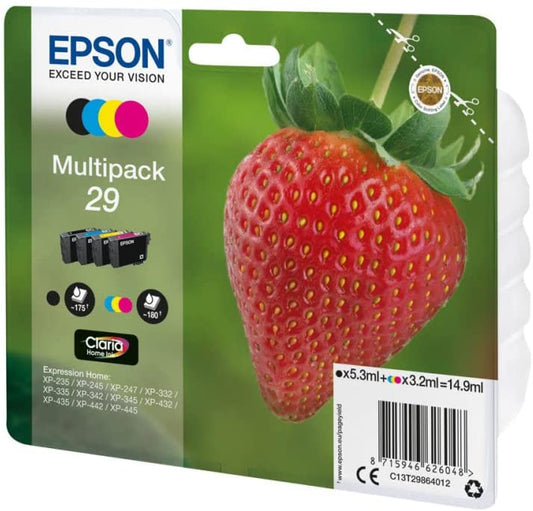 Genuine Epson 29 Multipack Black Cyan Magenta Yellow T2986 Ink Cartridge