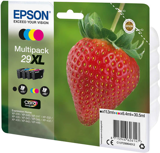 Genuine Epson 29XL Multipack Black Cyan Magenta Yellow C13T29964012 Ink Cartridge