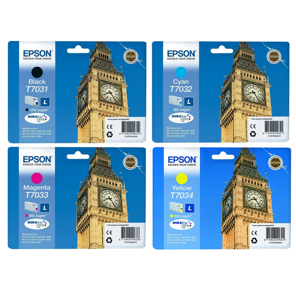 Genuine Epson T7031 T7032 T7033 T7034 Black/Cyan/Magenta/Yellow Ink Cartridge
