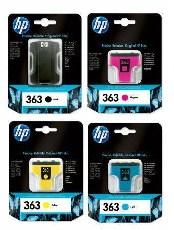Genuine HP 363 Ink Cartridges Black Cyan Magenta Yellow Multipack