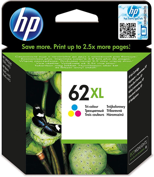 Genuine HP Original 62XL Tri-Colour Ink Cartridge C2P07AE