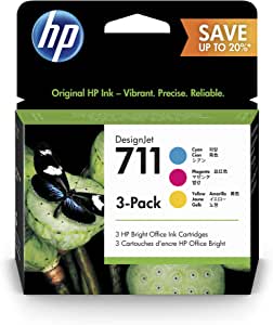 Genuine HP 711 Cyan Magenta Yellow Ink Cartridge (CZ130A/CZ131A/CZ132A) P2V32A
