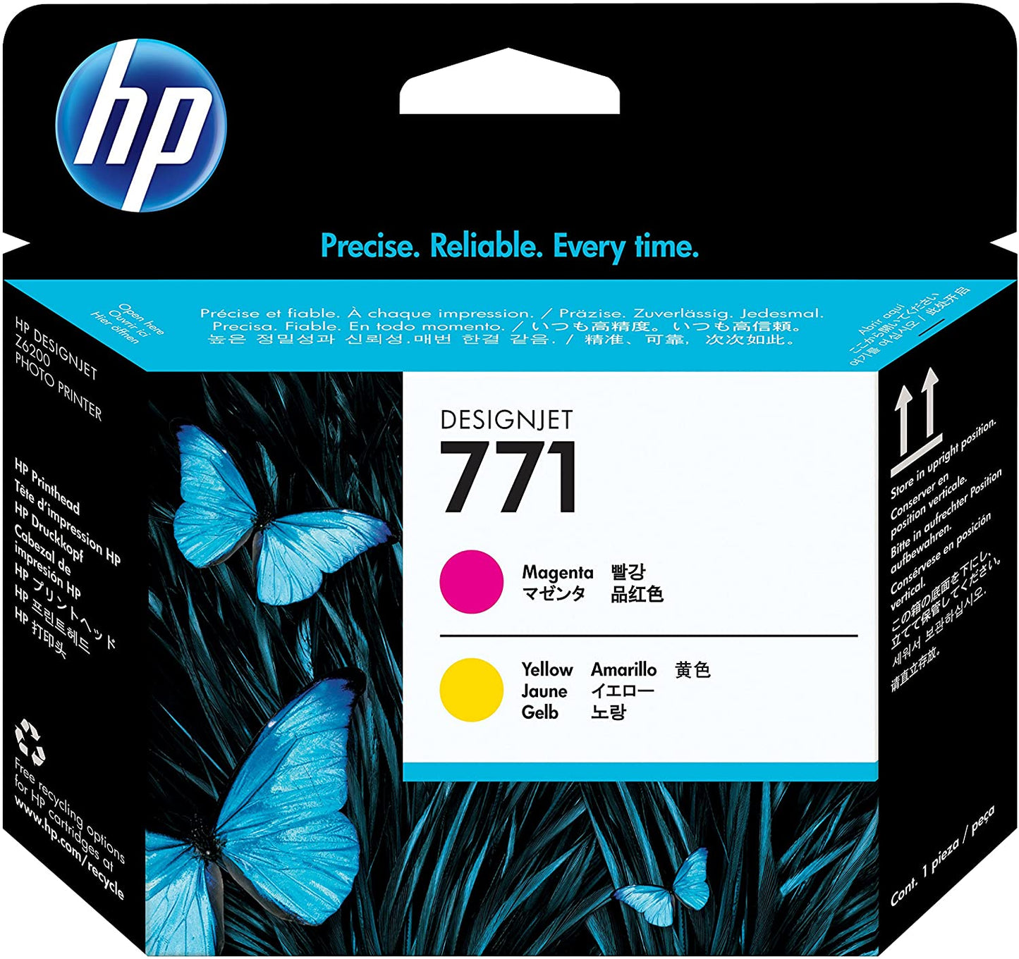 Genuine HP 771 Magenta Yellow Printhead CE018A